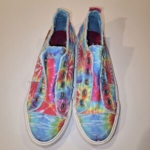 Malibu Kids Rainbow Tie-Dye Canvas Slip-On Sneakers